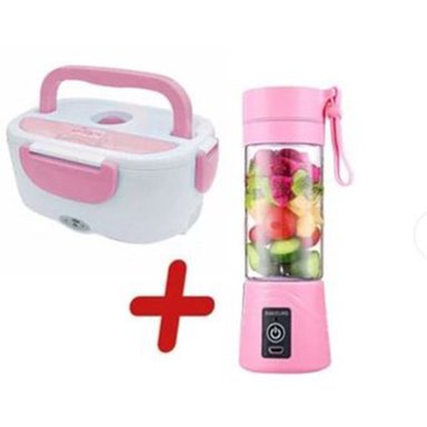 LONCHERA SEBA-116 MULTICOLOR ELÉCTRICA PORTATIL + LICUADORA PORTATIL COMBO