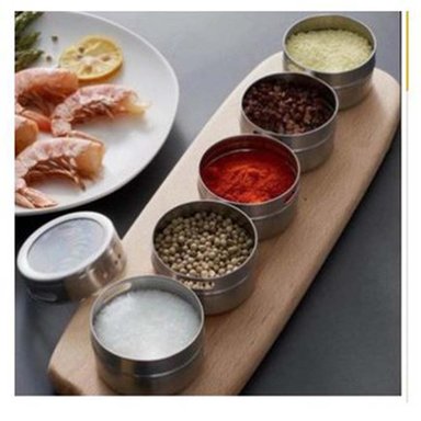 CONDIMENTERO SEBA-129 ACERO MULTICOLOR IMANTADO SET 4