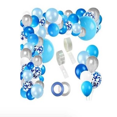 SET GLOBOS ARCO AZUL GUIRNALDAS - 2