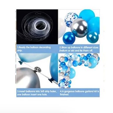 SET GLOBOS ARCO AZUL GUIRNALDAS - 3