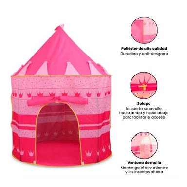 CARPA CASTILLO INFANTIL NIÑA ROSADO - 2