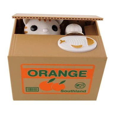 ALCANCÍA AUTOMÁTICA MODELO GATITO ROBA MONEDAS - MULTICOLOR