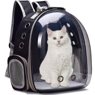 MOCHILA MULTICOLOR GATO MASCOTAS PERRO TODO TRANSPARENTE TRANSPORTADORA