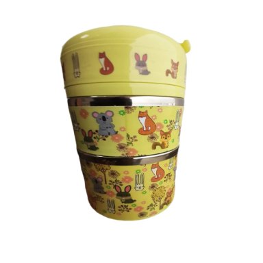 LONCHERA AMARILLO LOCNHERA PORTÁTIL INFANTIL FIAMBRERA 3 CAPAS TÉRMICO AISLADO