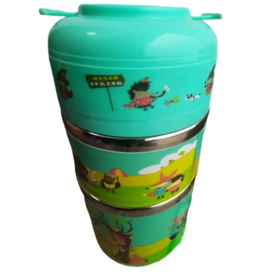 LONCHERA PORTÁTIL CELESTE INFANTIL FIAMBRERA 3 CAPAS TÉRMICO AISLADO - 2