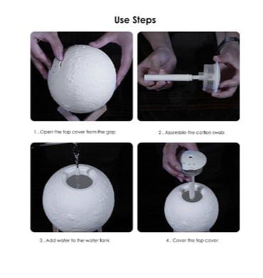 HUMIDIFICADOR BLANCO LAMPARA FORMA LUNA CALIDAD - 2