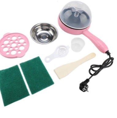 HERVIDOR Y FREIDOR SARTEN HUEVOS ELÉCTRICO MULTIFUNCIONAL ROSADO CALIDAD