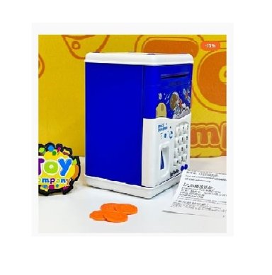 ALCANCIAS KAWAII AZUL CAJA FUERTE ELECTRONICA MONEDAS BILLETES