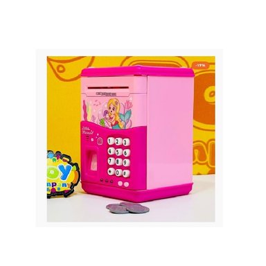 ALCANCIAS KAWAII ROSADO CAJA FUERTE ELECTRONICA MONEDAS BILLETES - 2