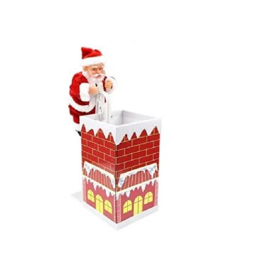 ADORNO ROJO PAPA NOEL SANTA CLAUS MUSICAL TREPANDO POR CHIMENEA