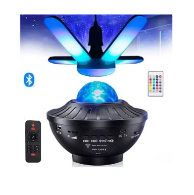 PROYECTOR NEGRO GALAXIA ESTRELLAS Y OCEANO CON PARLANTE BLUETOOTH