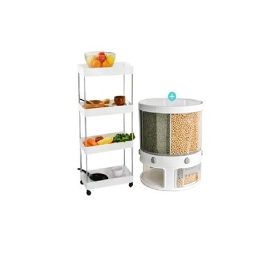 COMBO ORGANIZADOR COCINA+DISPENSADOR 6 DIVISIONES GIRATORIO 10KG
