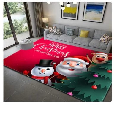 ALFOMBRA NAVIDEÑO MODERNA ANTIDESLIZANTE ESTAMPADO GRANDE DECORACIÓN