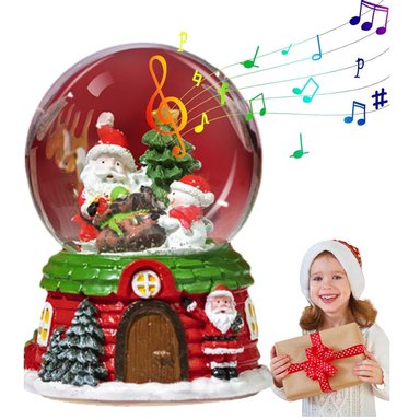 ESFERA NAVIDEÑA BOLA NIEVE CAJA MUSICAL LUCES DECORACIÓN