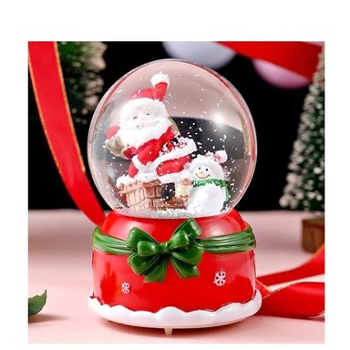 ESFERA NAVIDEÑA BOLA NIEVE CAJA MUSICAL LUCES DECORACIÓN - 4