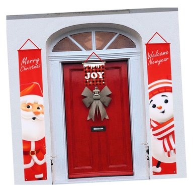 SET 2 BANNER NAVIDEÑOS COLGANTES PANCARTAS DECORACIÓN - 2