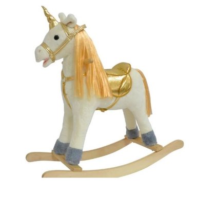 MECEDOR UNICORNIO BALANCÍN PELUCHE MUSICAL YOYO ROCKING