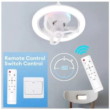 FOCO VENTILADOR DE TECHO GIRATORIO 360° 50W CONTROL REMOTO - 4