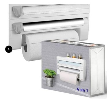 DISPENSADOR BLANCO PAPEL TOALLA 4 EN 1 ORGANIZADOR TOALLERO ESTANTE