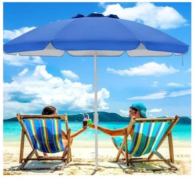 SOMBRILLA MULTICOLOR PLAYERA EXTRAGRANDE 210CM PROTECCIÓN UV FUNDA