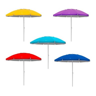 SOMBRILLA MULTICOLOR PLAYERA EXTRAGRANDE 210CM PROTECCIÓN UV FUNDA - 3