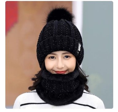 SET NEGRO CHULLO CUELLERA ABRIGADOR PARA MUJER