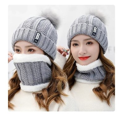 SET GRIS GORRO MAS CUELLERA TENDENCIA 2024