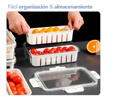 TAPER HERMETICO BLANCO ALIMENTOS 2 DIVISIONES DESMONTABLE