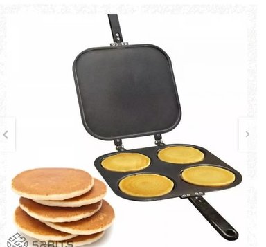 SARTEN NEGRO DOBLE CARA 4 SECCIONES PANCAKES O HUEVOS
