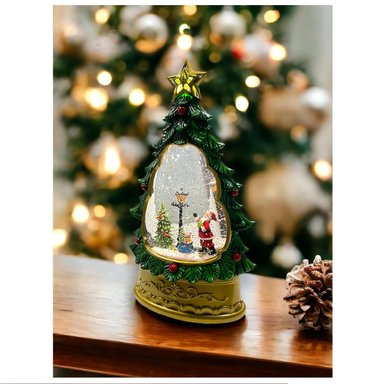ÁRBOL NAVIDEÑO LÁMPARA MUSICAL DE AGUA MODELO PAPA NOEL Y FAROL - 2