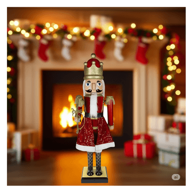 CASCANUECES GIGANTE SOLDADO NAVIDEÑO MÚSICA MOVIMIENTO VERDE ROJO