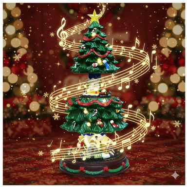 VILLA ÁRBOL NAVIDEÑO EXPANDIBLE TRENES GIRATORIOS MUSICAL LUCES