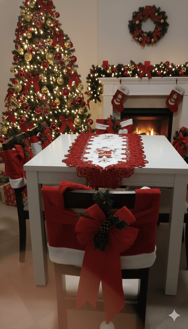 CAMINO NAVIDEÑO BORDADO LINO