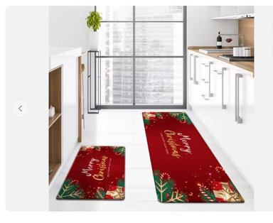 SET ALFOMBRAS DECORATIVAS NAVIDEÑAS 2 PIEZAS