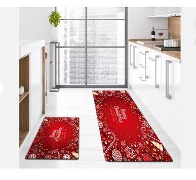 SET ALFOMBRAS DECORATIVAS NAVIDEÑAS 2 PIEZAS - 2