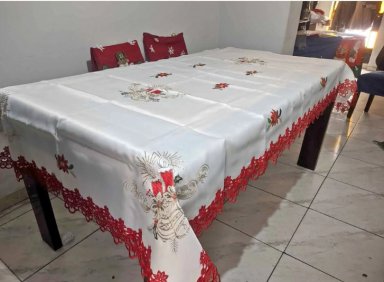 NAVIDAD MANTEL DE MESA DECORATIVO NAVIDEÑO BORDADO CALIDAD A1