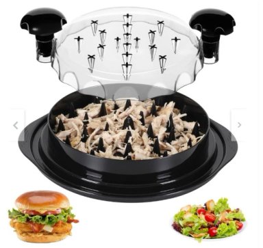 DESHILACHADOR DE POLLO MANUAL CON GIRO Y TAPA A PRESIÓN NEGRO