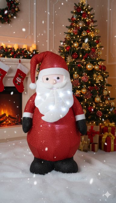 PAPA NOEL GRANDE PLEGABLE LUMINOSO DECORACIÓN DE NAVIDAD