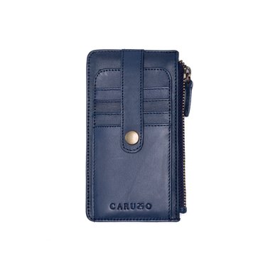 TARJETERO CARUSSO CUERO MUJER AZUL