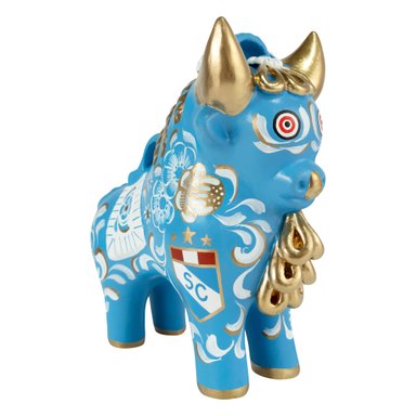 TORITO DE PUCARÁ CELESTE Y BLANCO - CLUB SPORTING CRISTAL (20 CM)