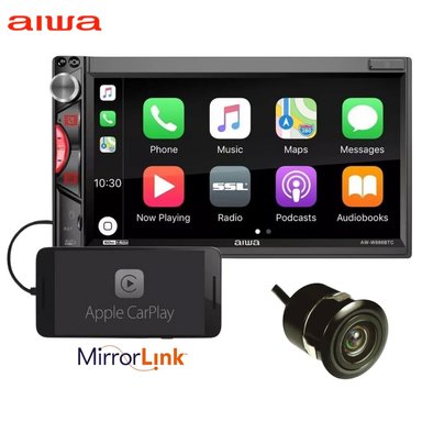 AUTORADIO AIWA AW-W888BTC 2 DIN PANTALLA TACTIL HD 7 PULGADAS BLUETOOTH MIRRORLINK CARPLAY