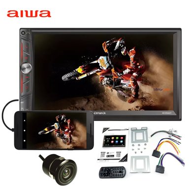 AUTORADIO AIWA AW-W666BT BLUETOOTH PANEL DE CONTROL TOUCH PANTALLA TÁCTIL Y SINTONIZADOR AM/FM 2 DIN HD 7' MIRRORLINK USB
