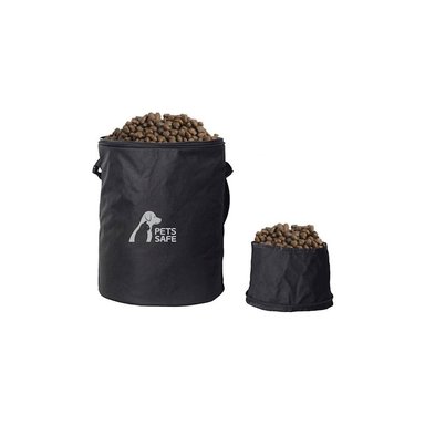 BOLSA PERRO PS1400 ALIMENTO MASCOTA PLEGABLE VIAJE AUTO NEGRO PETSAFE