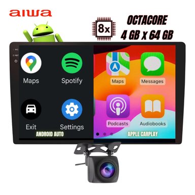 AUTORADIO AIWA ANDROID PANTALLA 2K HD 9.5'' SLIM OCTACORE 4GB+64GB BT WIFI GPS CARPLAY ANDROID AUTO AW-2K-A - 2