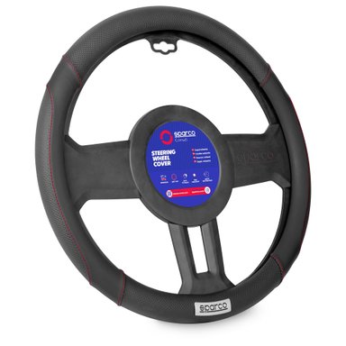FUNDA CUBRE VOLANTE PU+PVC ANTIDESLIZANTE SPARCO SPC1113BK NEGRO - 1