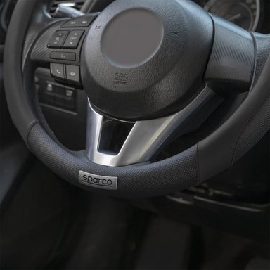 FUNDA CUBRE VOLANTE PU+PVC ANTIDESLIZANTE SPARCO SPC1113BK NEGRO - 3