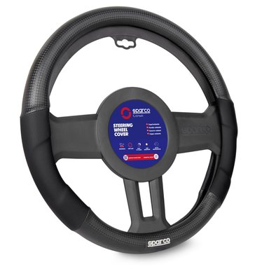 FUNDA CUBRE VOLANTE SPARCO FIBRA CARBONO SPS121BK NEGRO - 2