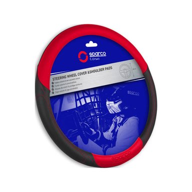 FUNDA CUBRE VOLANTE SPARCO NEGRO ROJO SPS117RD