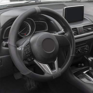 FUNDA CUBRE VOLANTE SPARCO LOGO METÁLICO SPS111GR GRIS NEGRO - 3