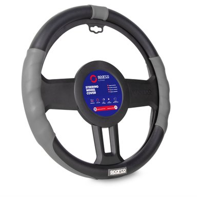 FUNDA CUBRE VOLANTE DEPORTIVO SPARCO NEGRO GRIS SPC1103 - 1